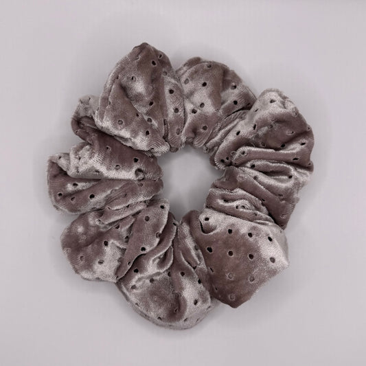 Smokey Lilac Velvet Hole Scrunchie