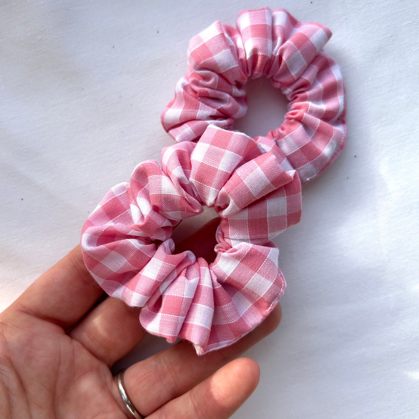 Pink Gingham Baby Scrunchie