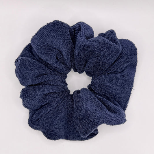Navy Soft Towelling Scrunchie