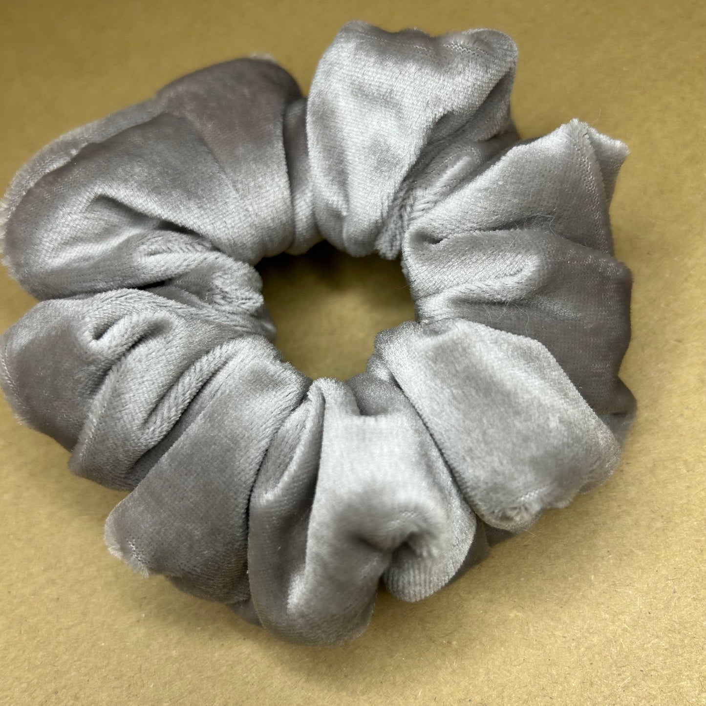 Mouse Grey Thick Velvet Scrunchie