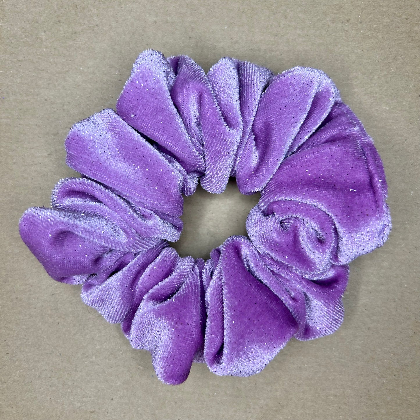 Lilac Glitter Velvet Scrunchie