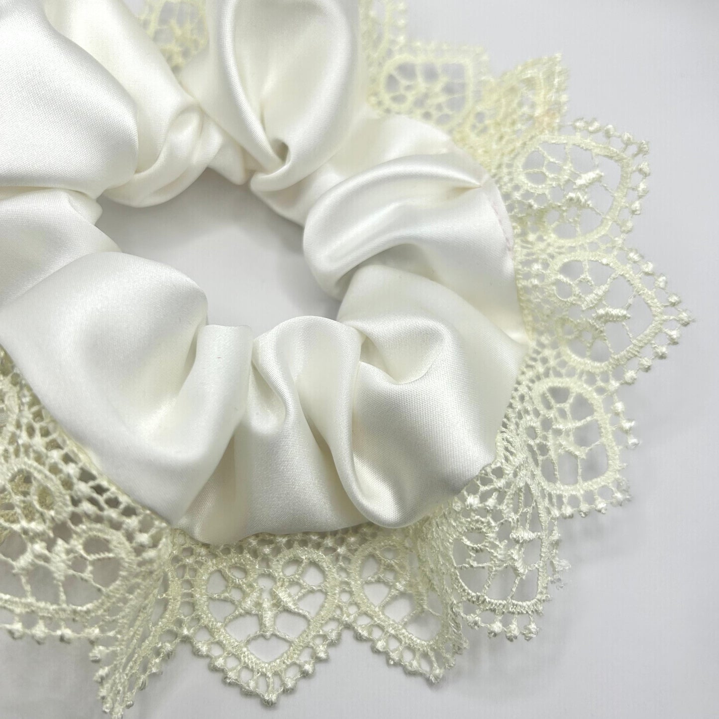 White Satin Bridal Scrunchie