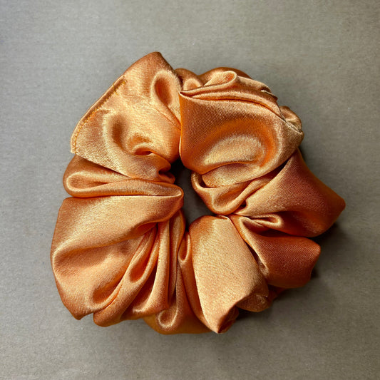 Pumpkin Burnt Orange Satin Scrunchie