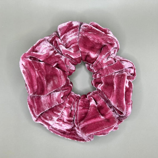 Pink Crinkle Velvet Scrunchie