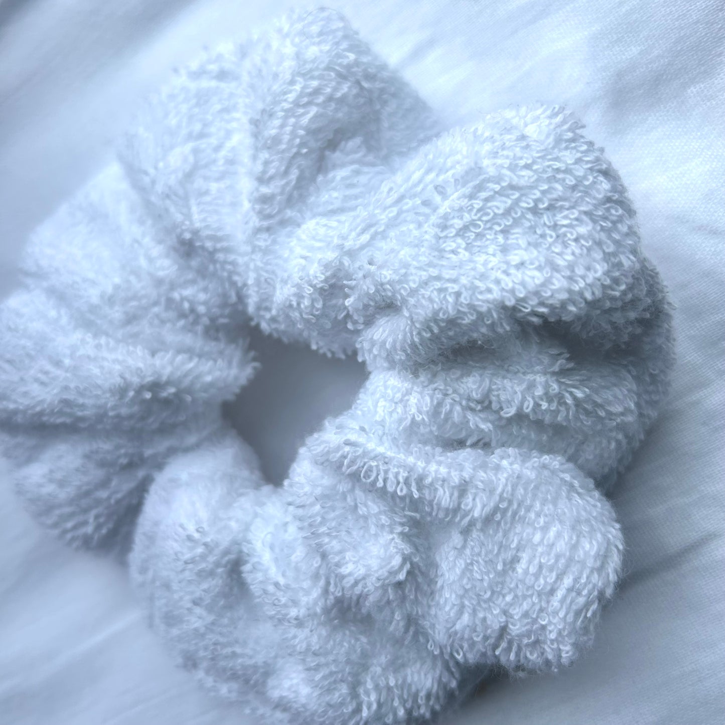 Bright White Towelling Scrunchie