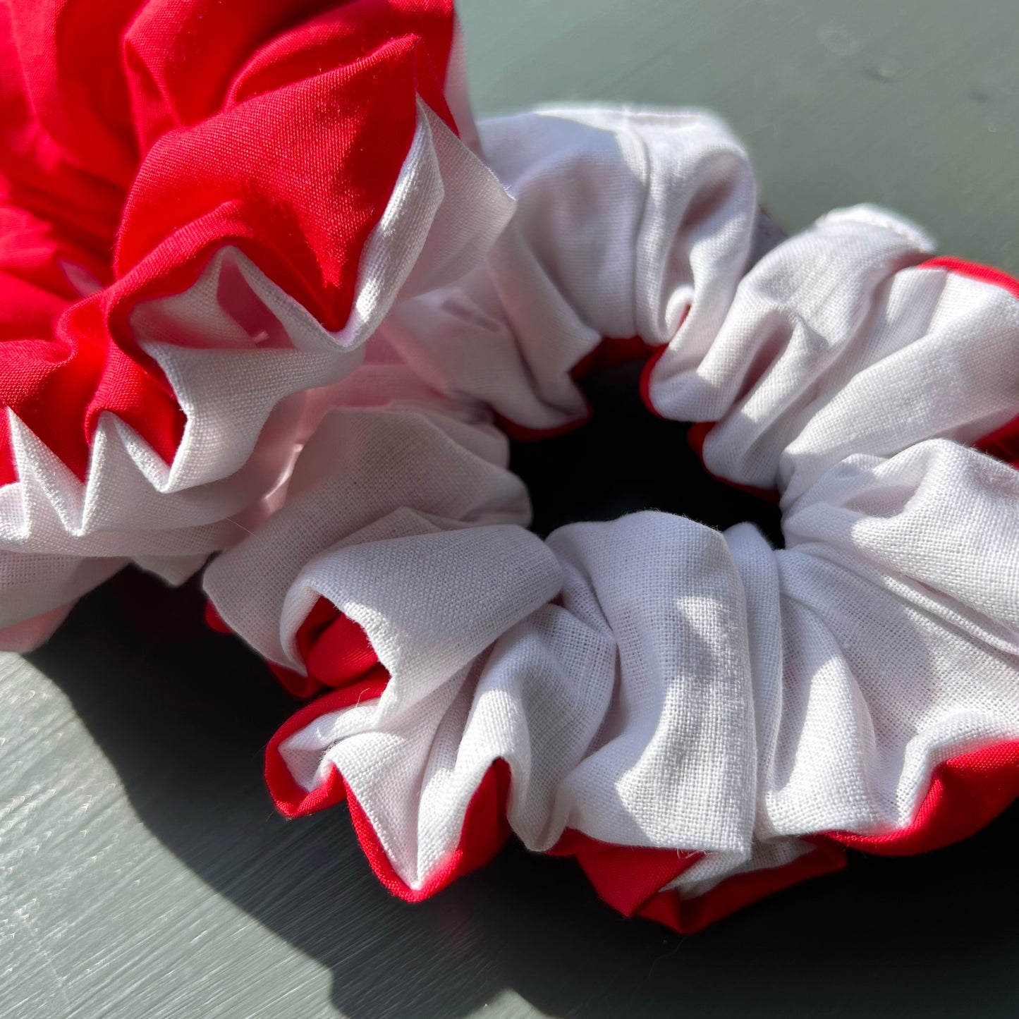 Red & White England Euro's Scrunchie