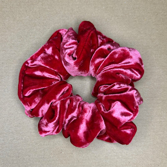 Dark Pink Crushed Velvet Scrunchie