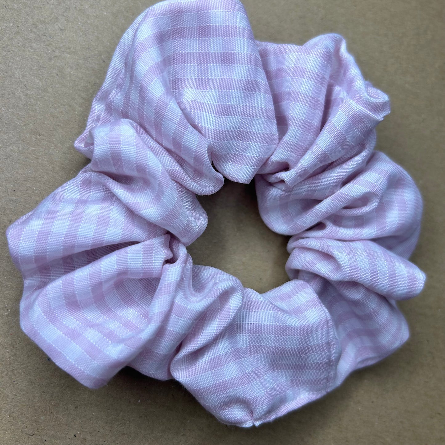 Pale Pink Gingham Scrunchie