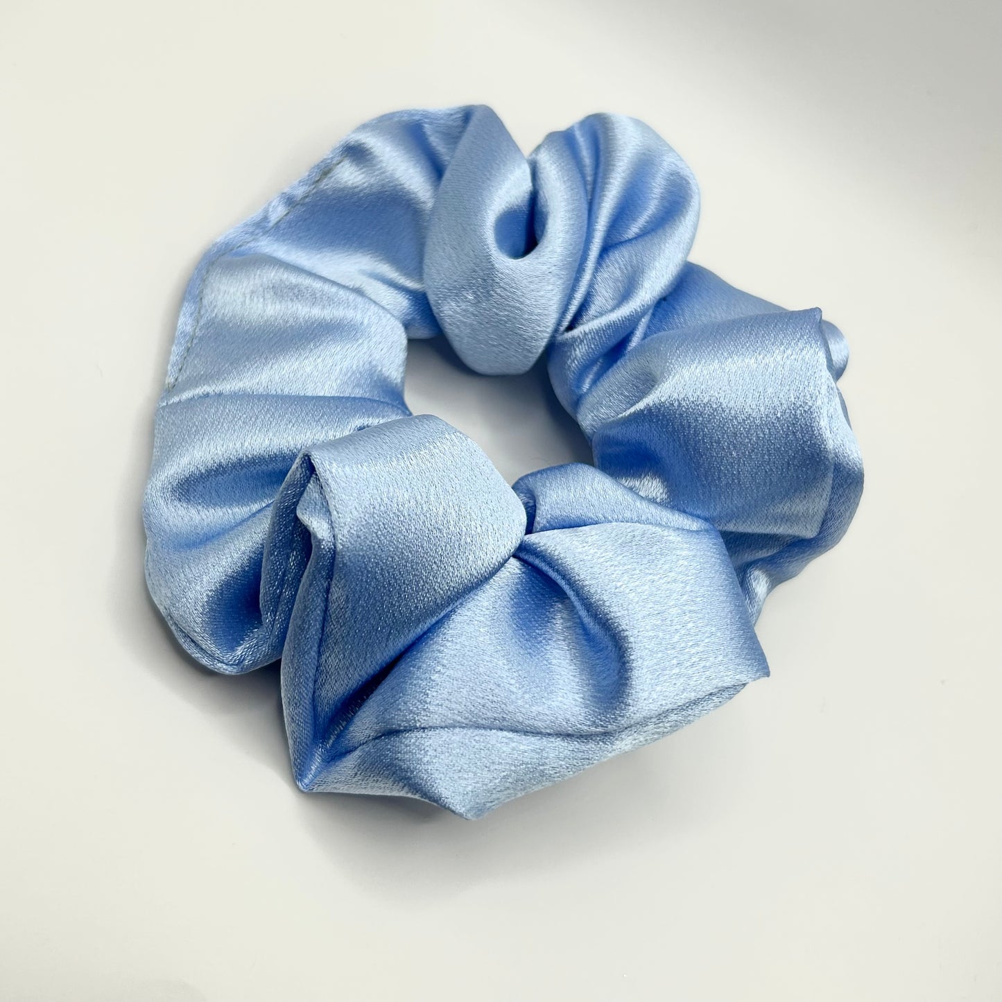 Baby Blue Satin Scrunchie