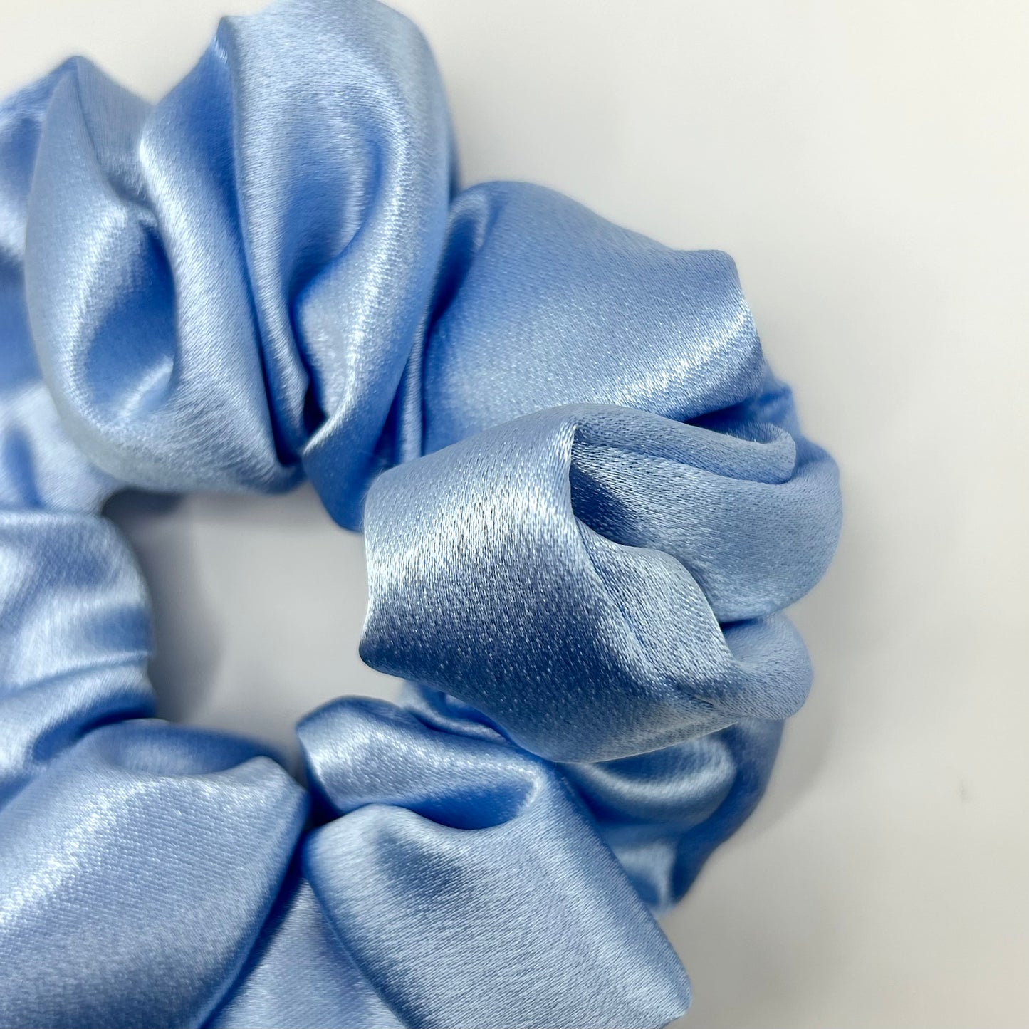 Baby Blue Satin Scrunchie