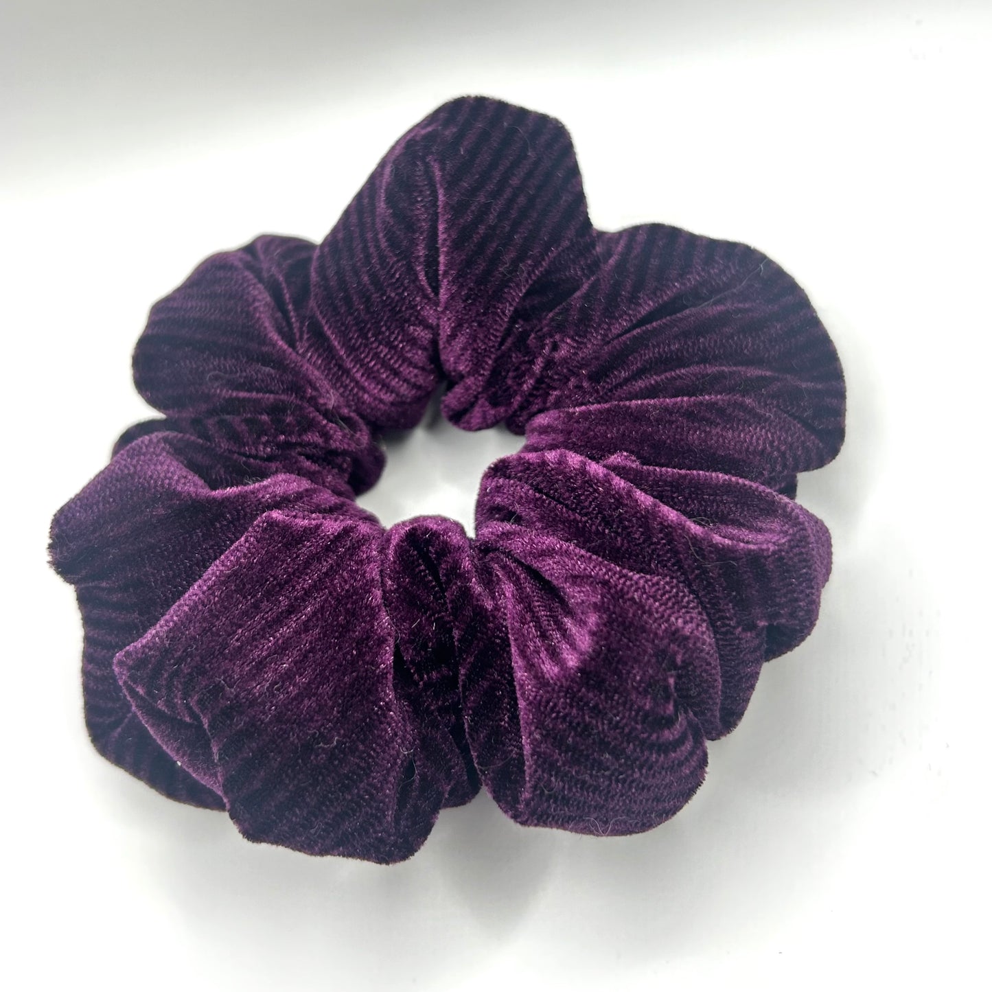 Purple Striped Velvet Scrunchie