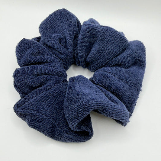 Navy Soft Towelling Scrunchie