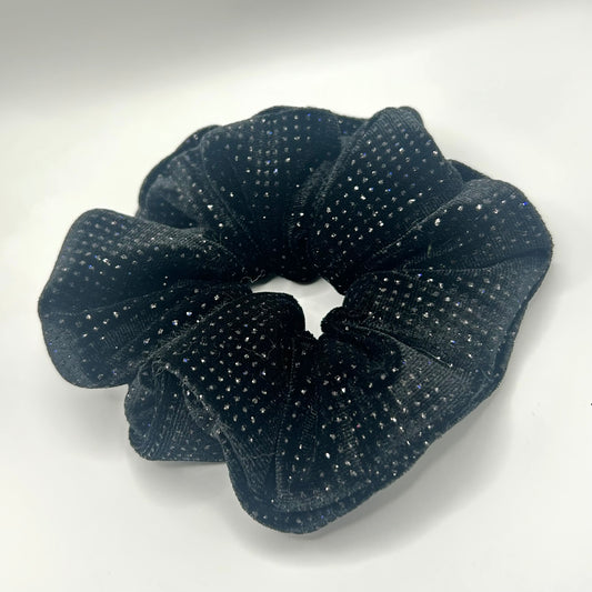 Black Sparkly Velvet Scrunchie