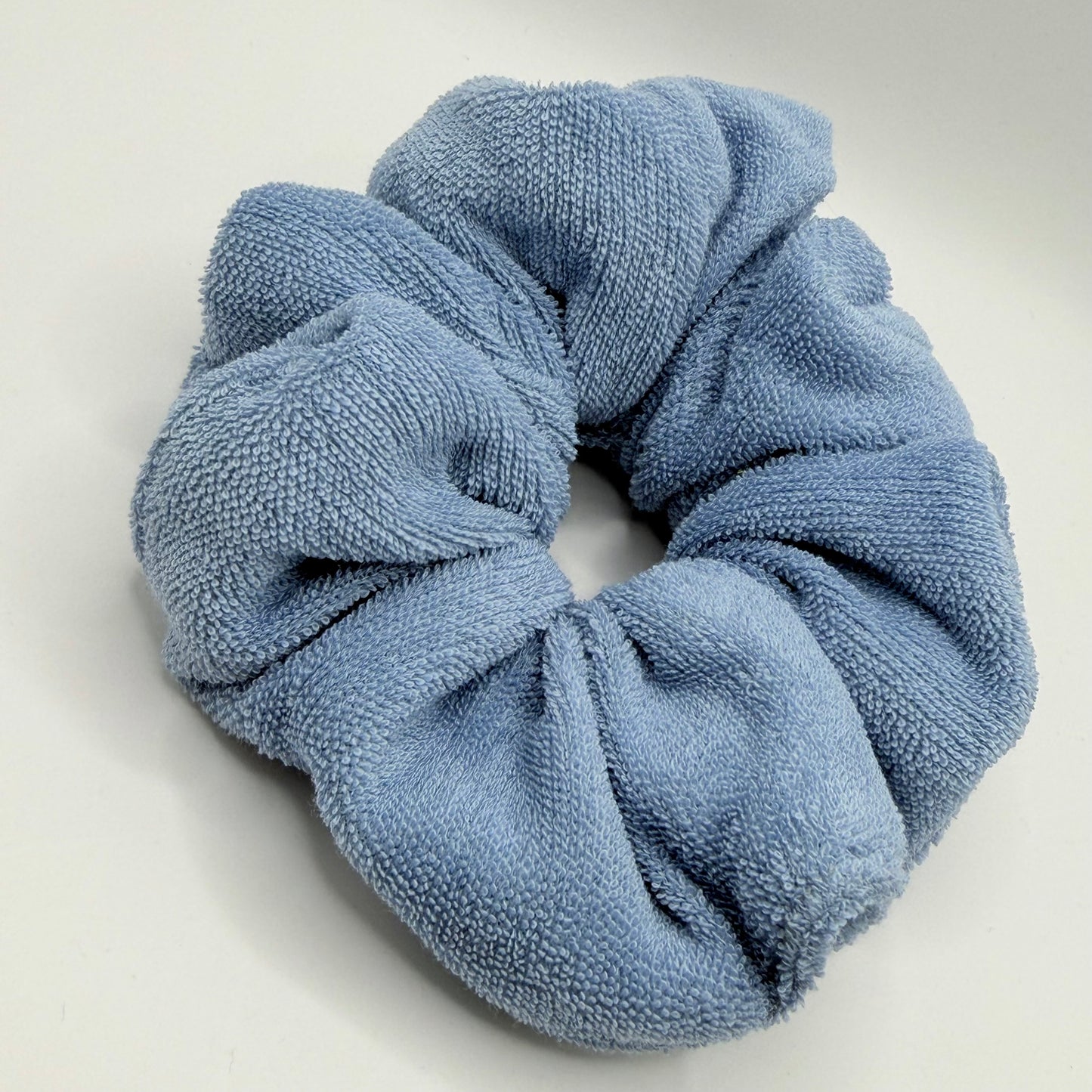 Dusky Blue Soft Towelling Scrunchie