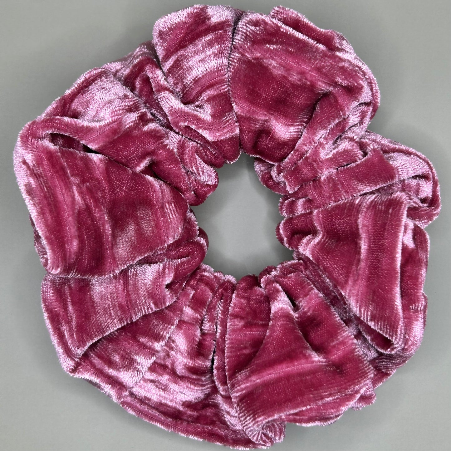 Pink Crinkle Velvet Scrunchie