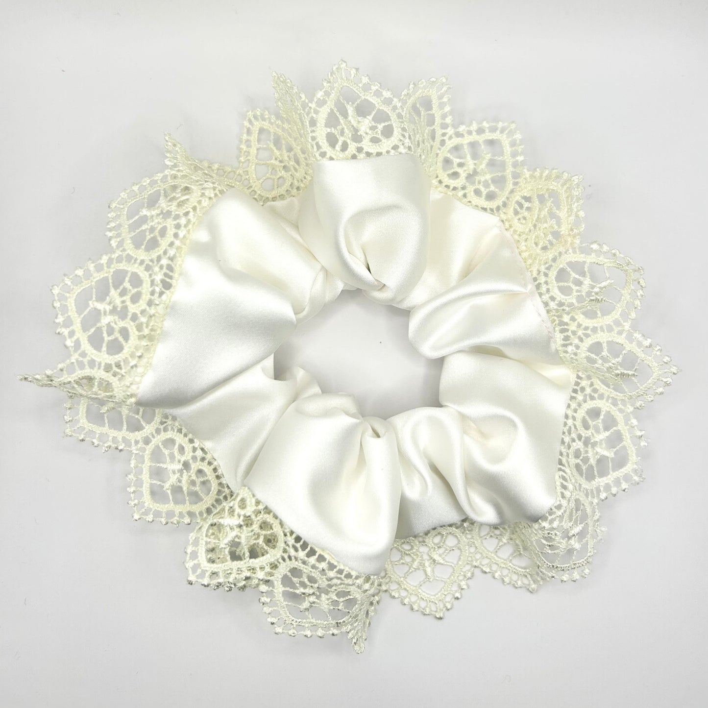 White Satin Bridal Scrunchie