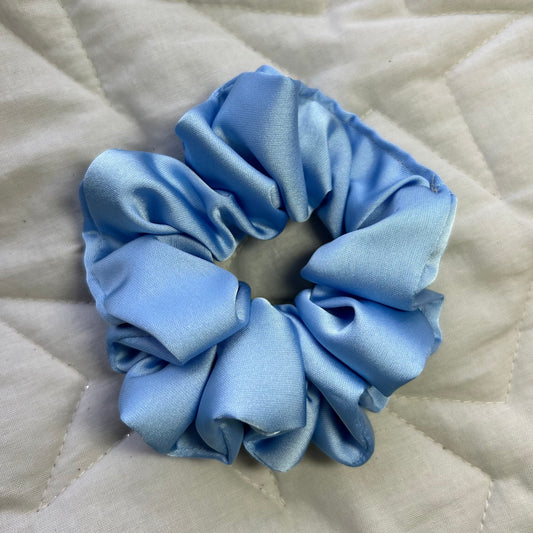 Sky Blue Satin Scrunchie