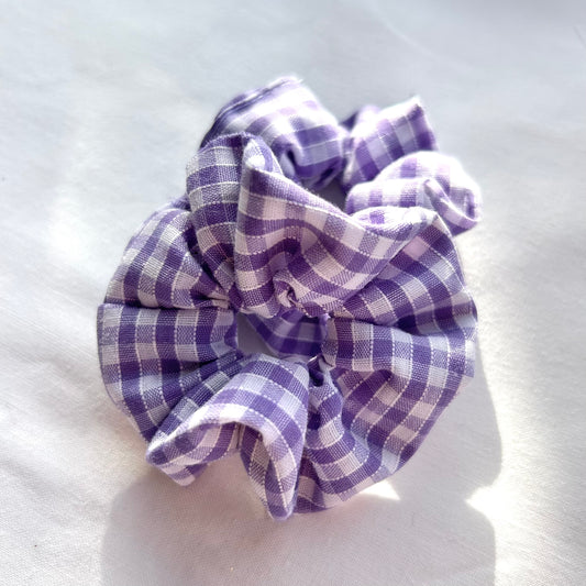 Lilac Gingham Baby Scrunchie