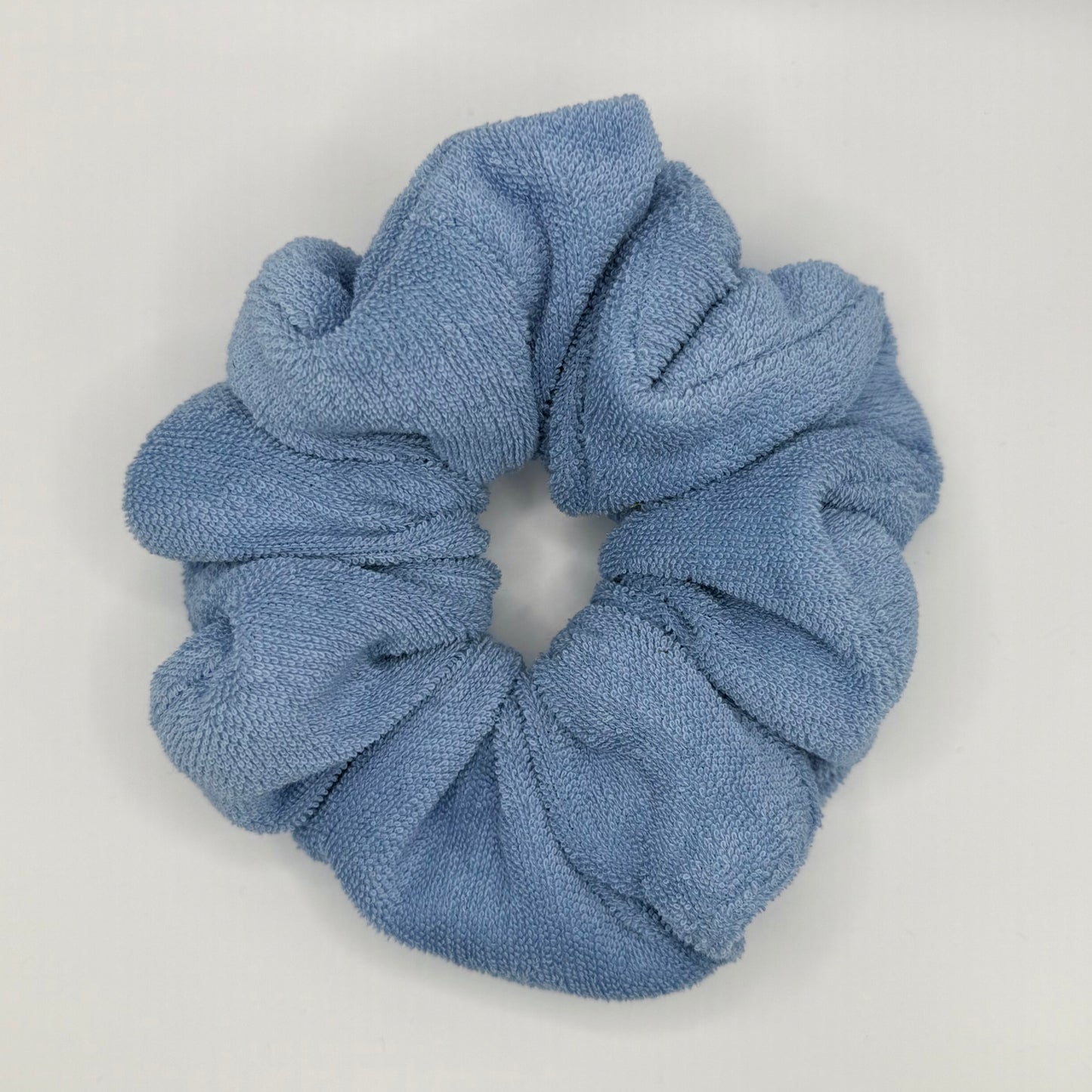 Dusky Blue Soft Towelling Scrunchie