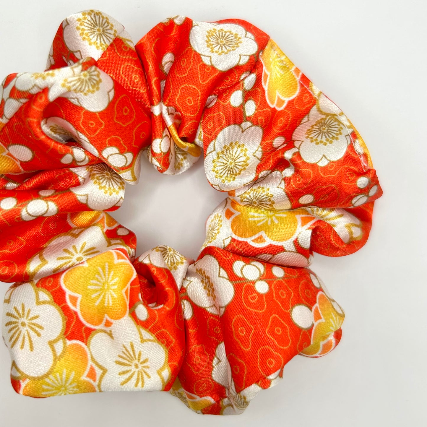 Red Oriental Satin Scrunchie