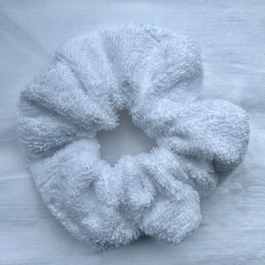 Bright White Towelling Scrunchie