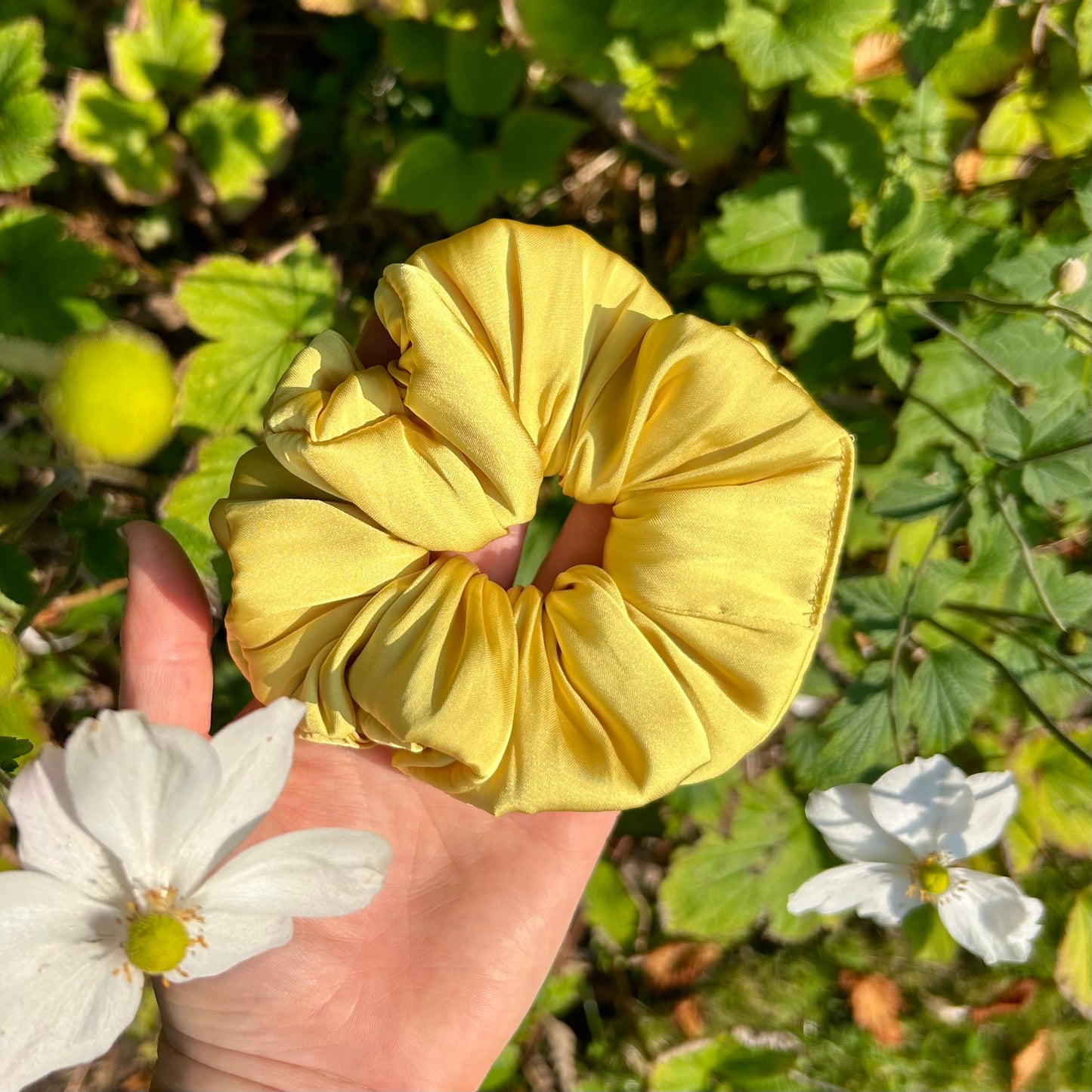 Corn Yellow Satin Scrunchie