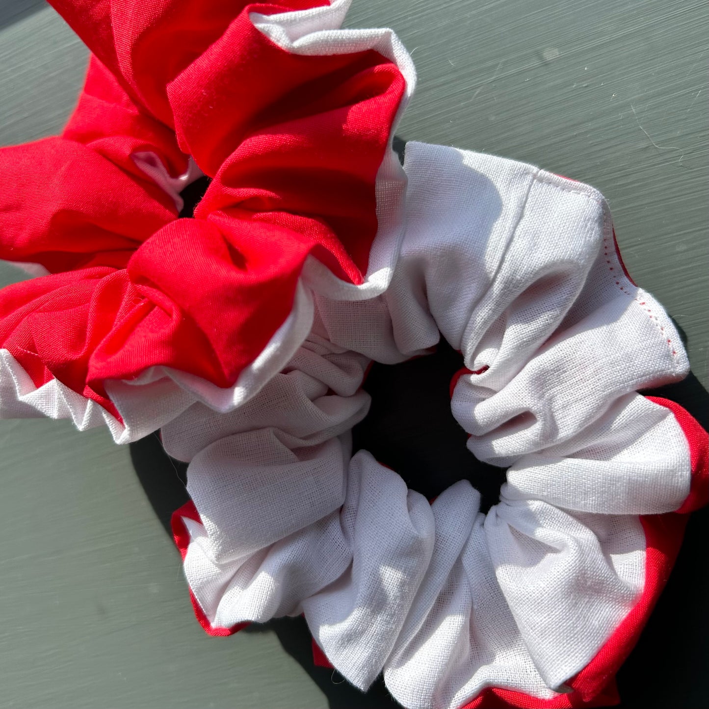 Red & White England Euro's Scrunchie