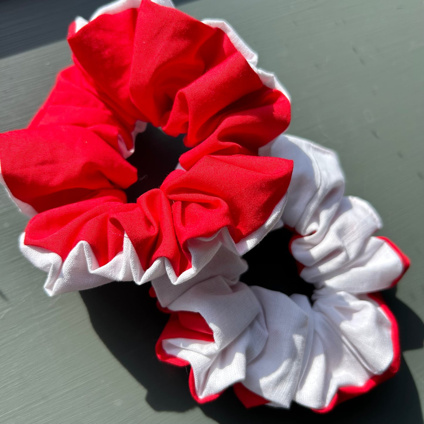 Red & White England Euro's Scrunchie