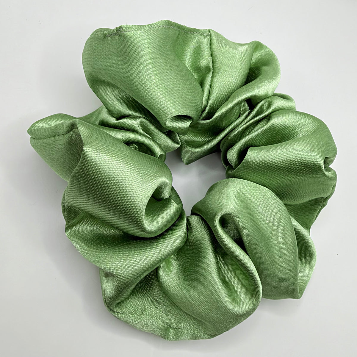 Sage Green Satin Scrunchie