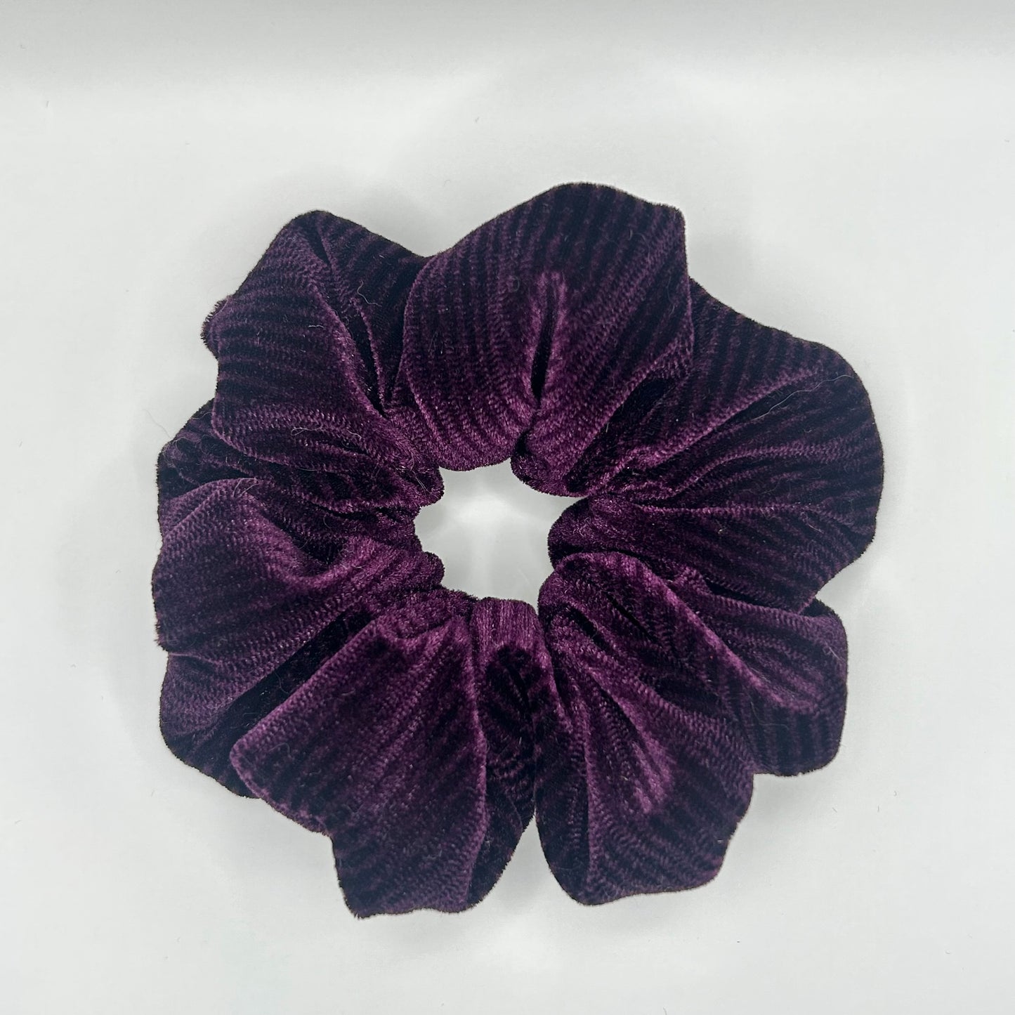 Purple Striped Velvet Scrunchie