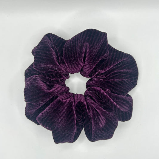 Purple Striped Velvet Scrunchie