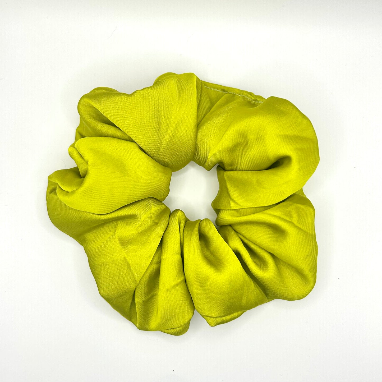 Lime Green Satin Scrunchie
