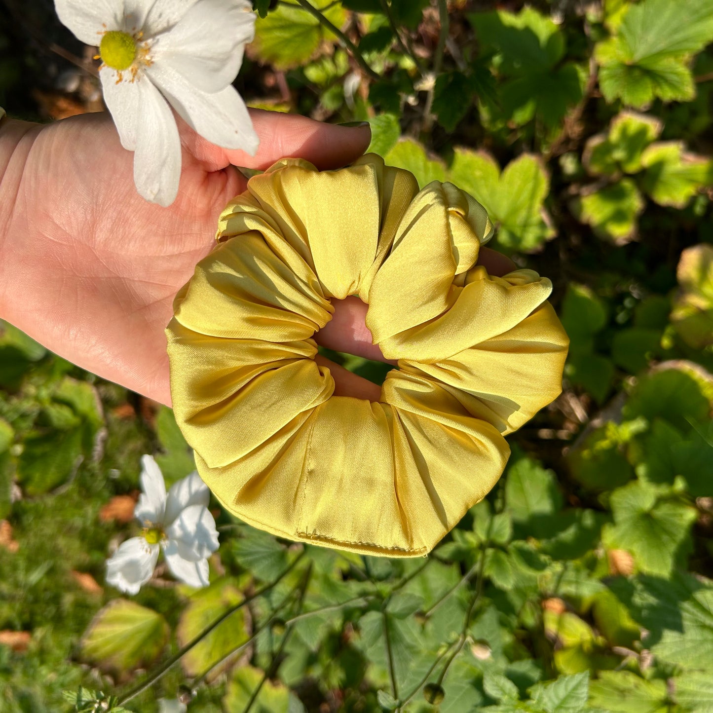 Corn Yellow Satin Scrunchie