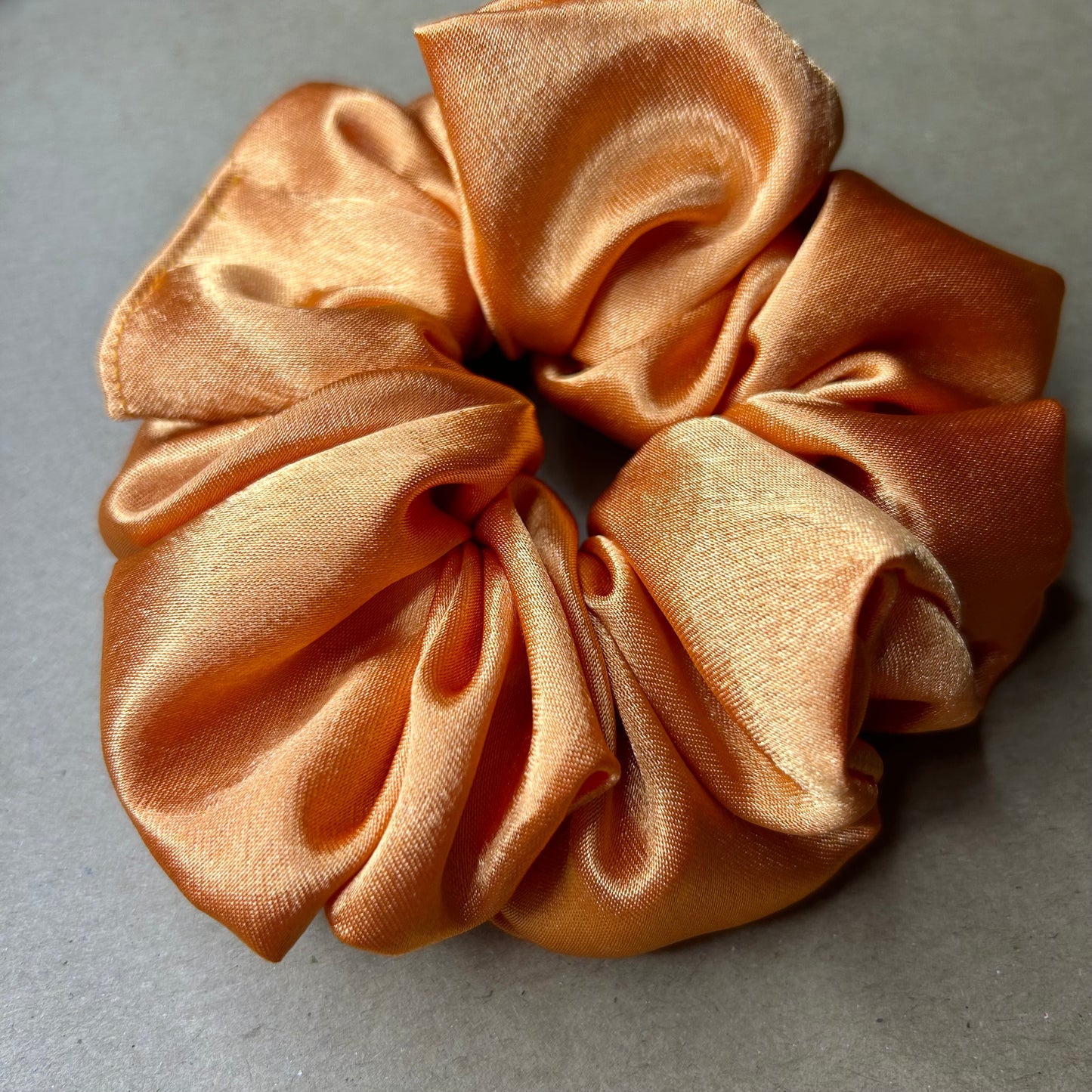 Pumpkin Burnt Orange Satin Scrunchie