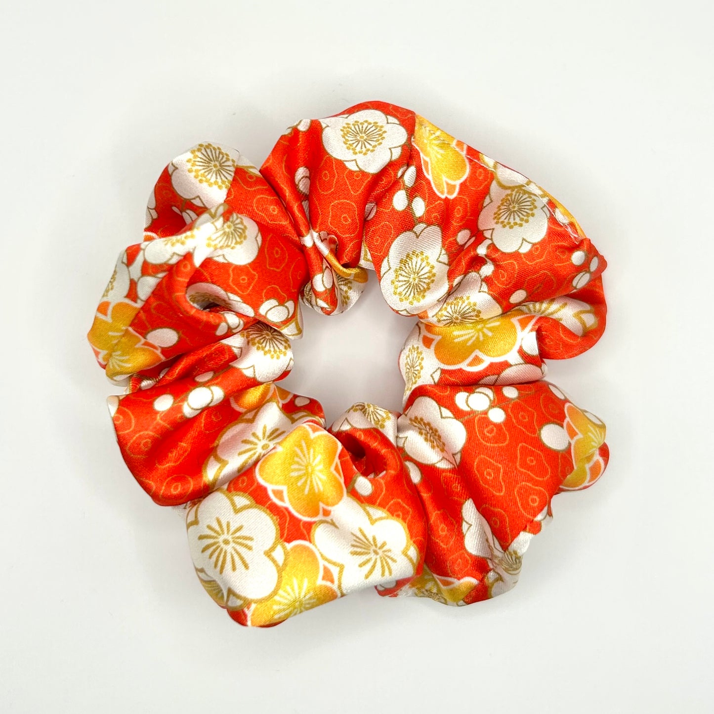Red Oriental Satin Scrunchie
