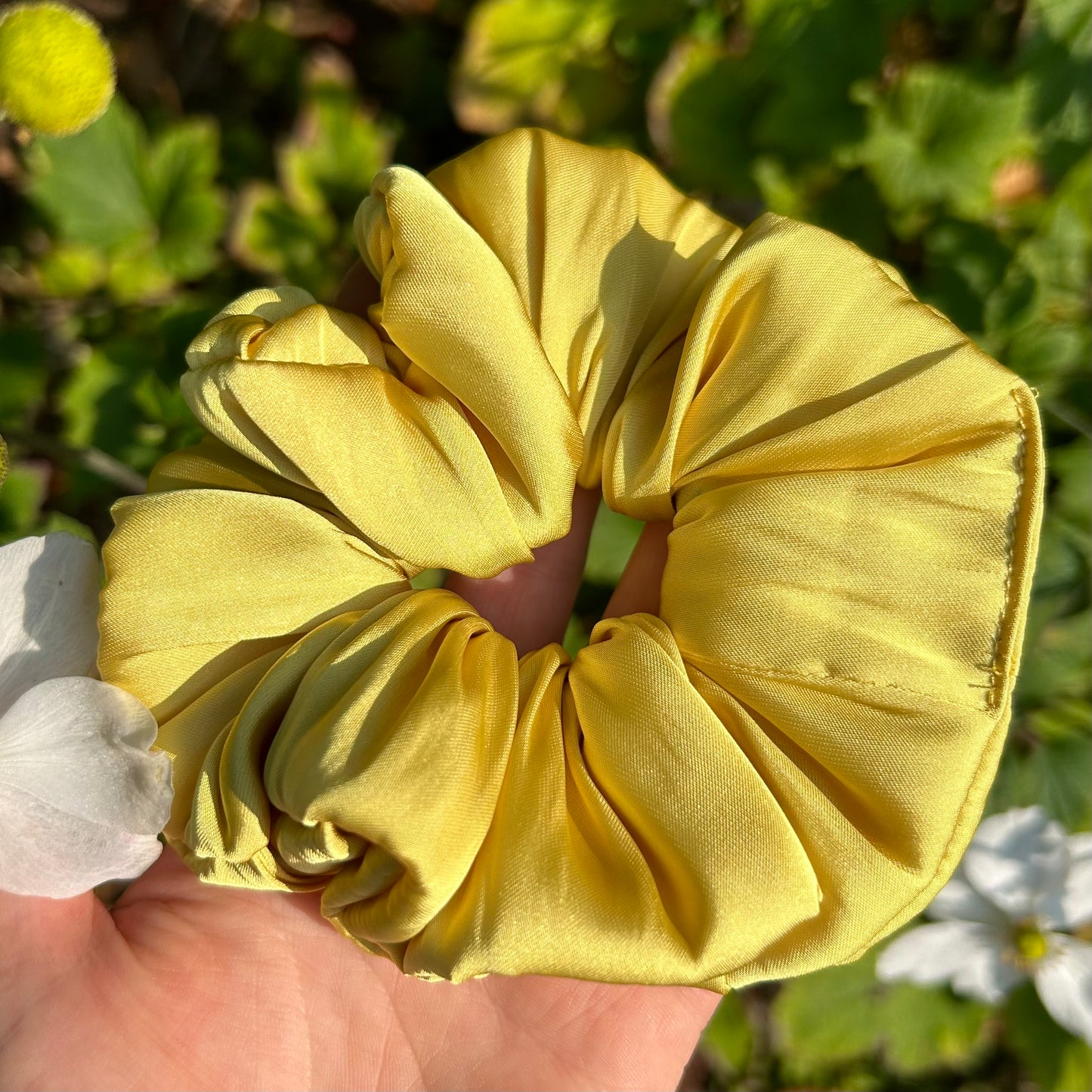 Corn Yellow Satin Scrunchie