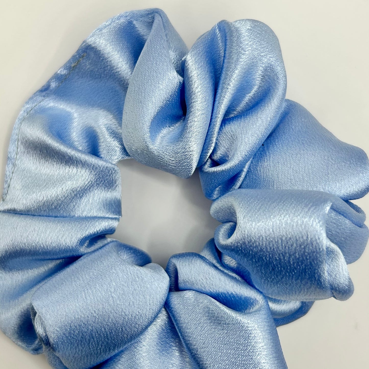 Baby Blue Satin Scrunchie
