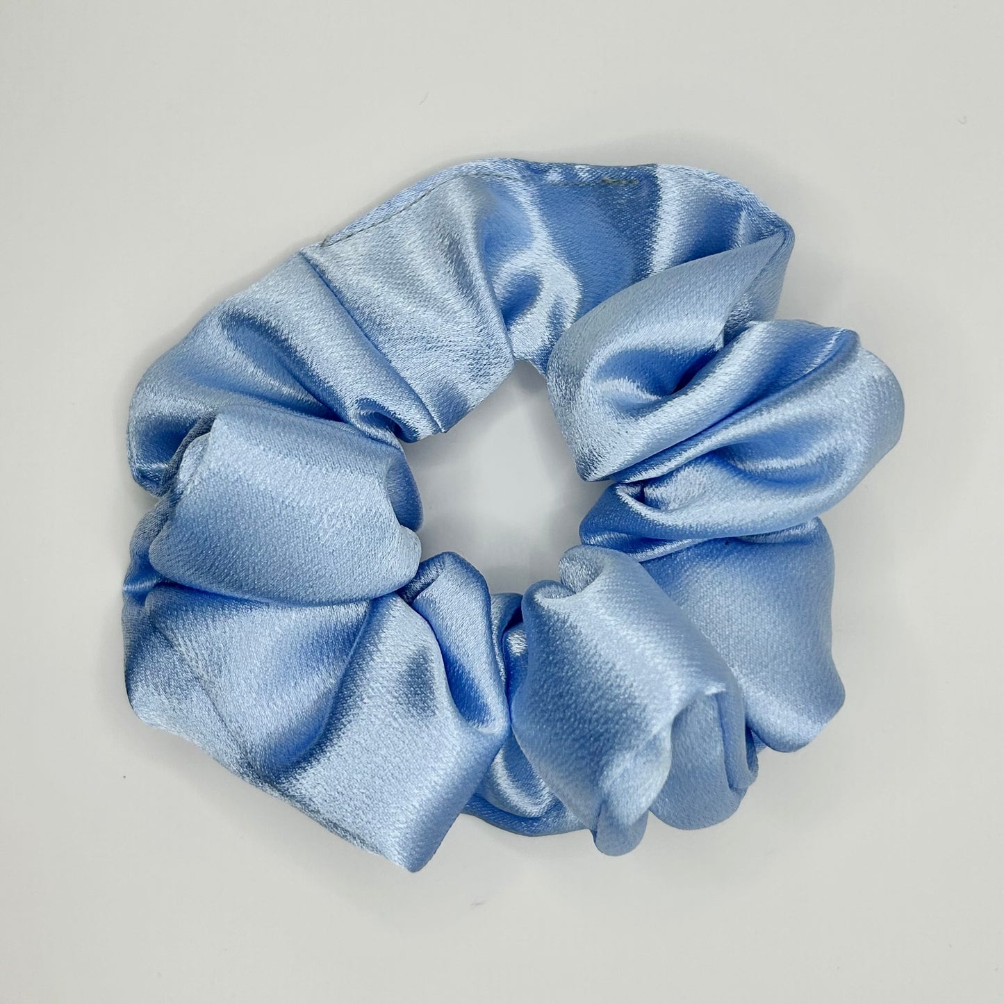 Baby Blue Satin Scrunchie