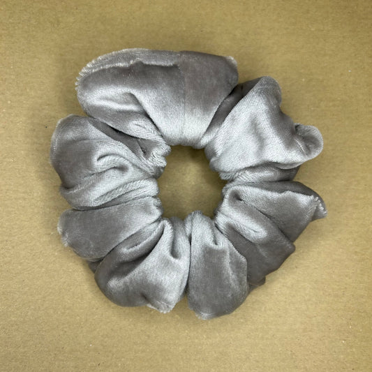 Mouse Grey Thick Velvet Scrunchie