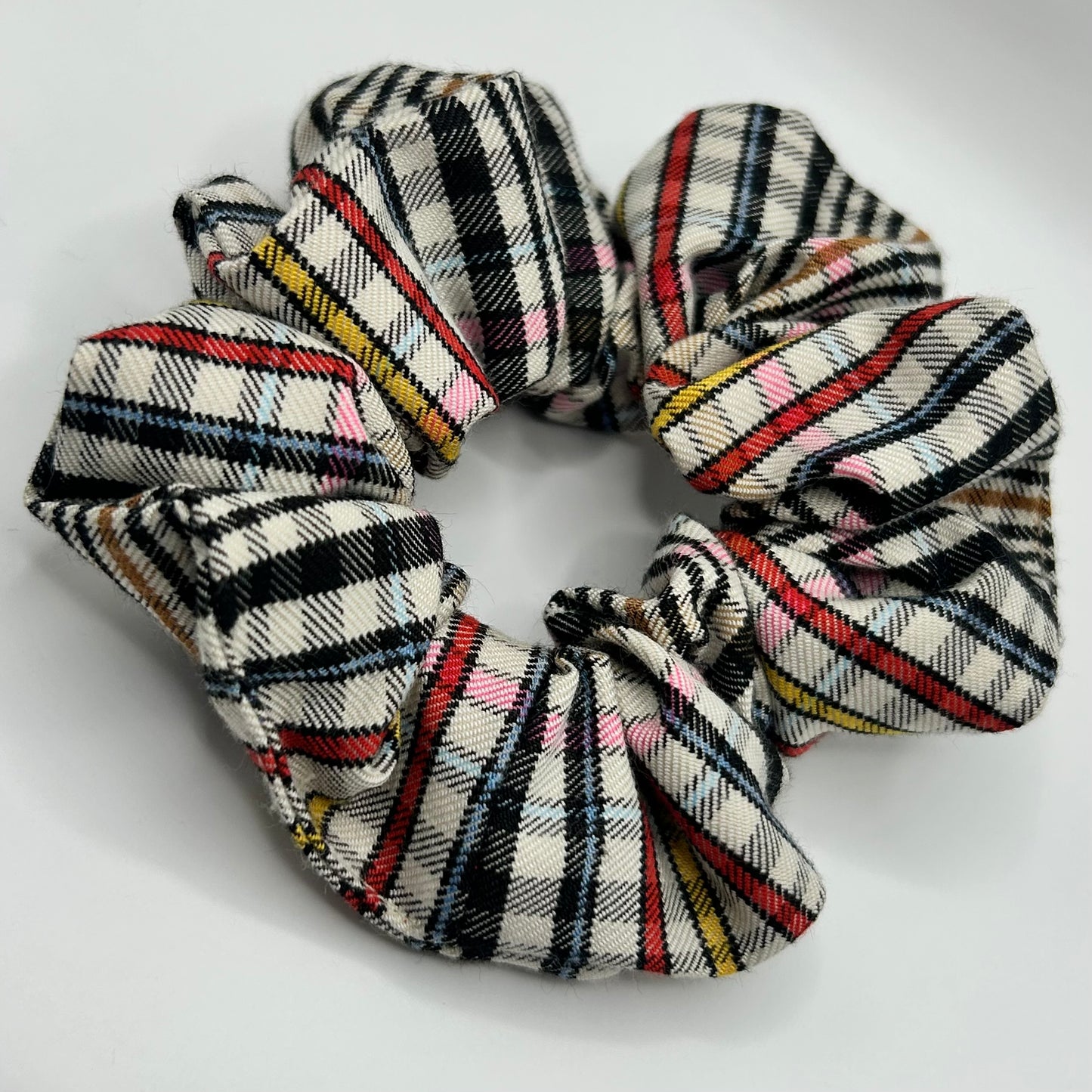 Multicoloured Checked Scrunchie