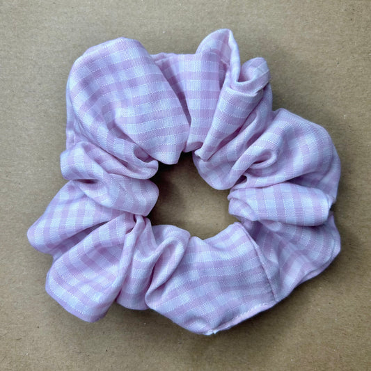 Pale Pink Gingham Scrunchie