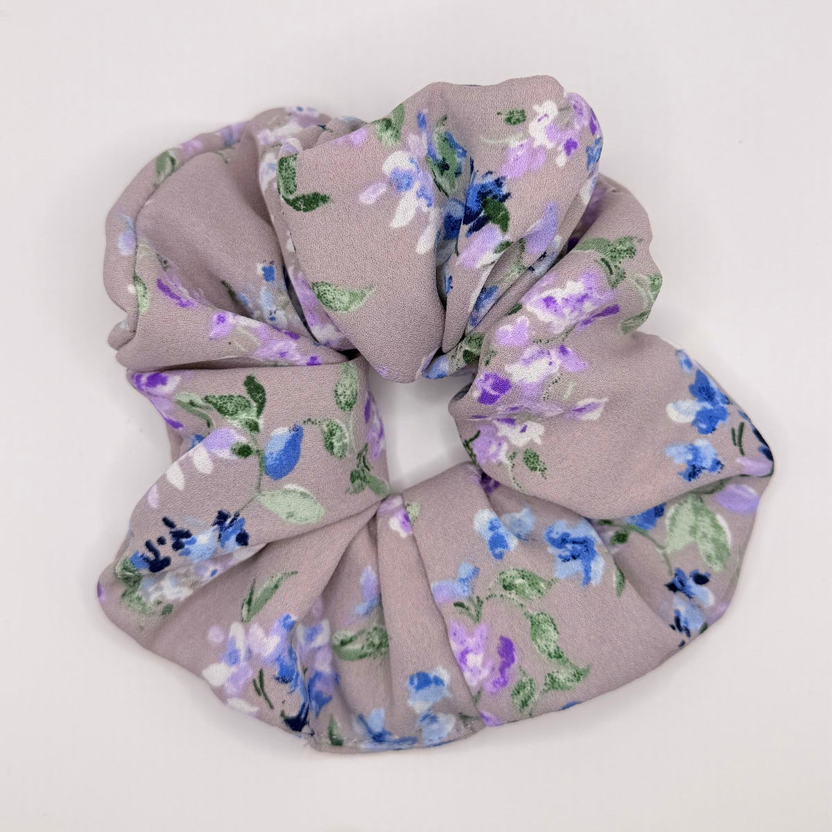 Grey Floral Watercolour Scrunchie
