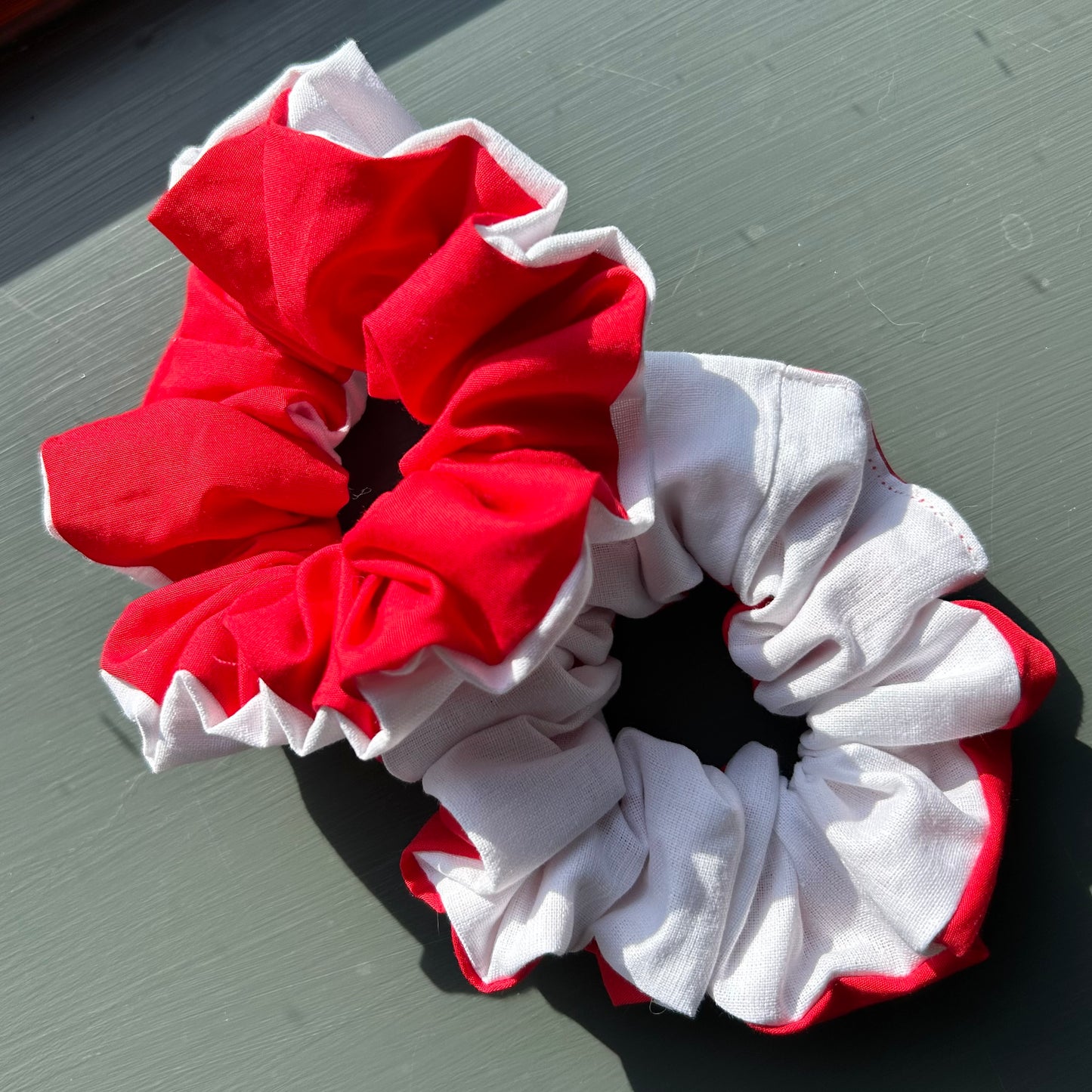 Red & White England Euro's Scrunchie