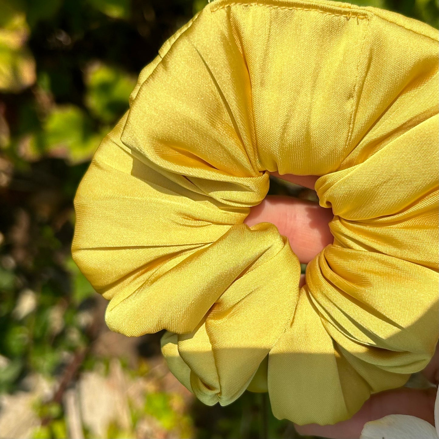 Corn Yellow Satin Scrunchie