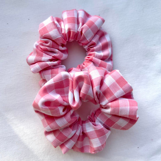 Pink Gingham Baby Scrunchie