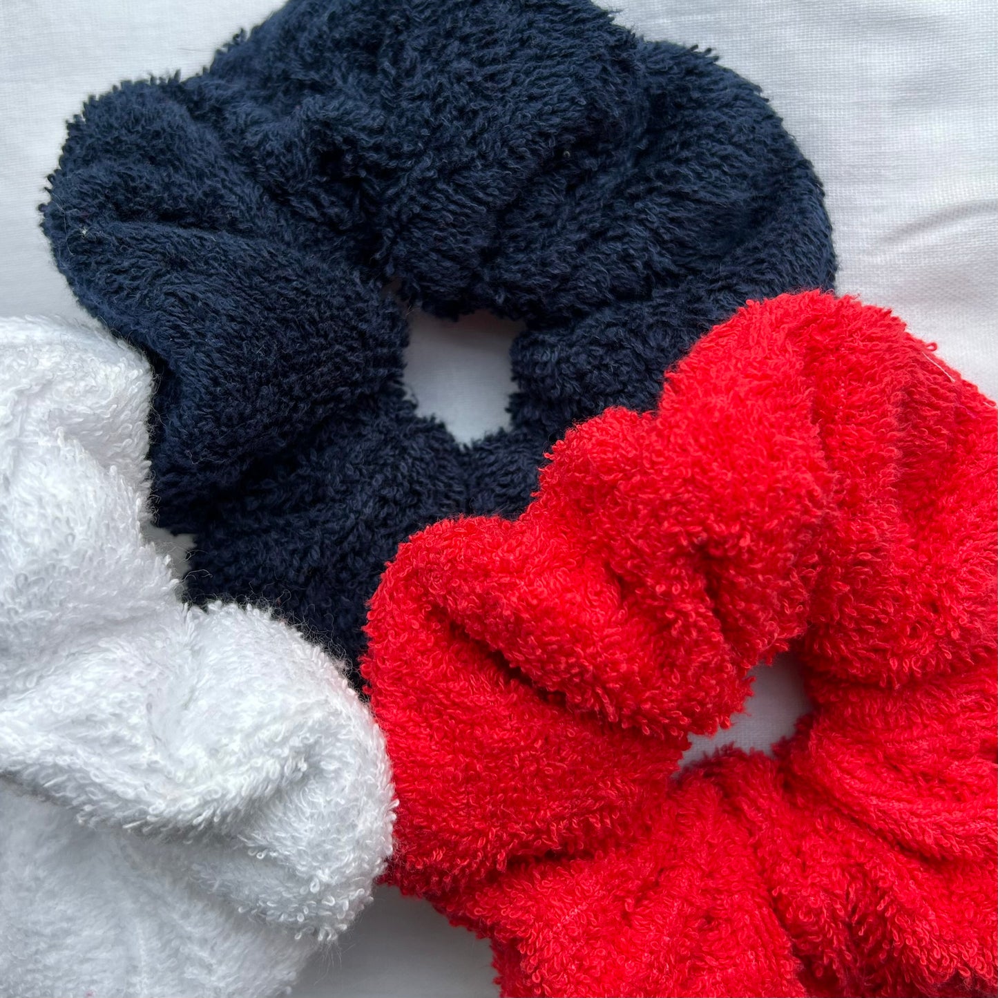 Navy Blue Towelling Scrunchie