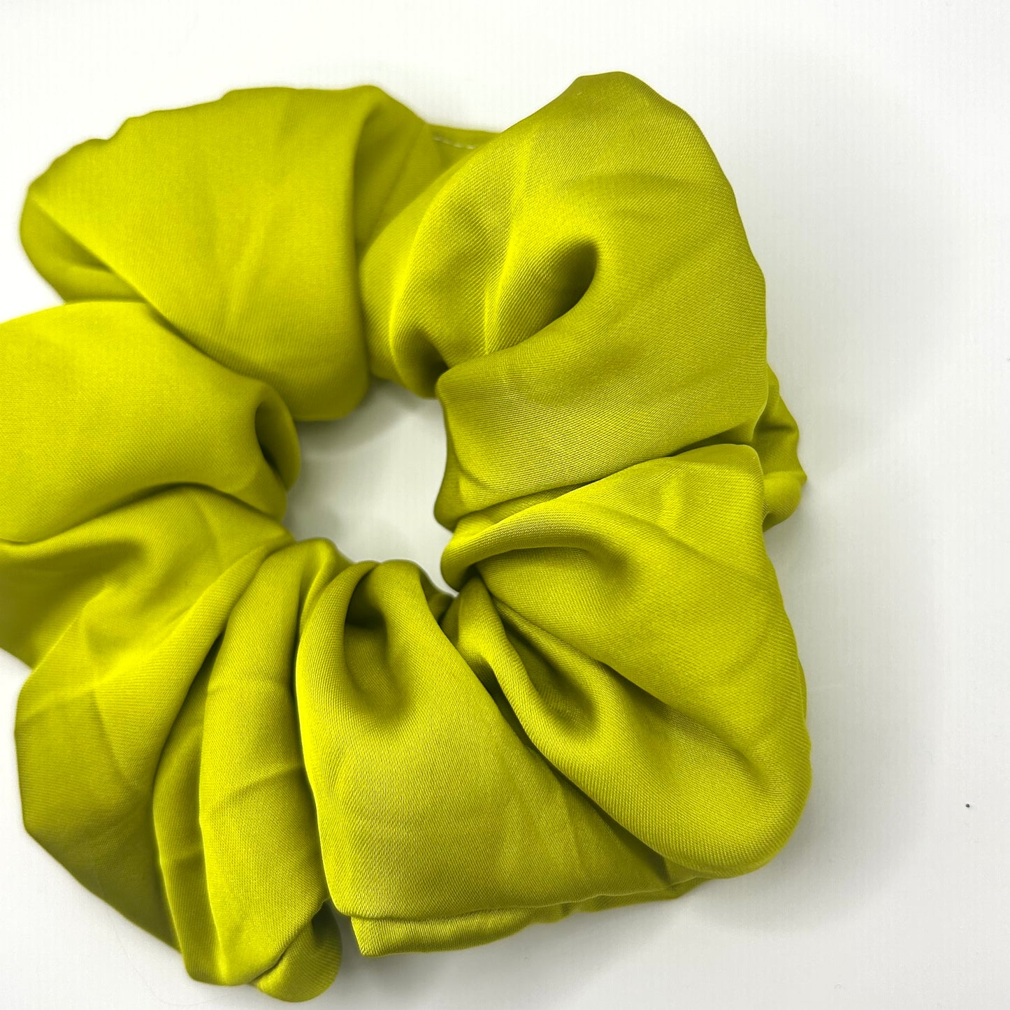 Lime Green Satin Scrunchie