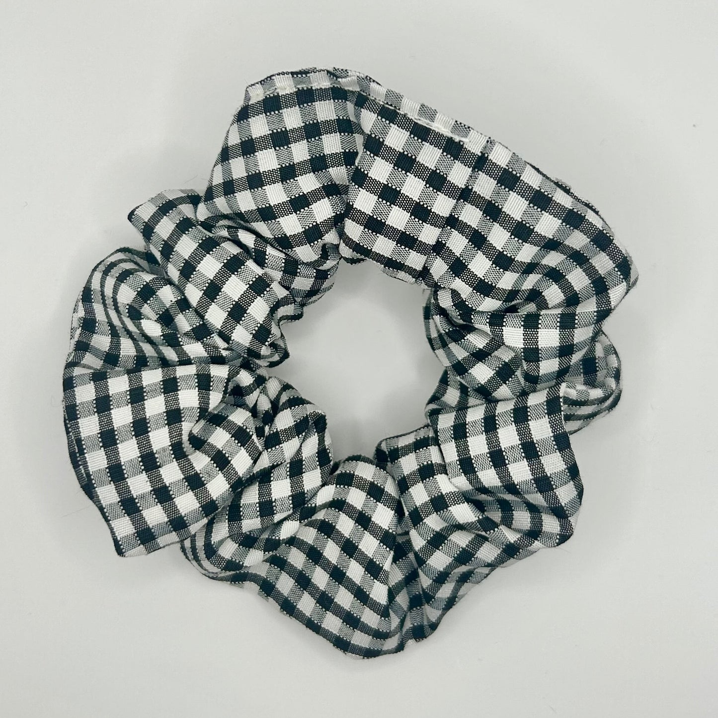 Black and White Gingham Scrunchie
