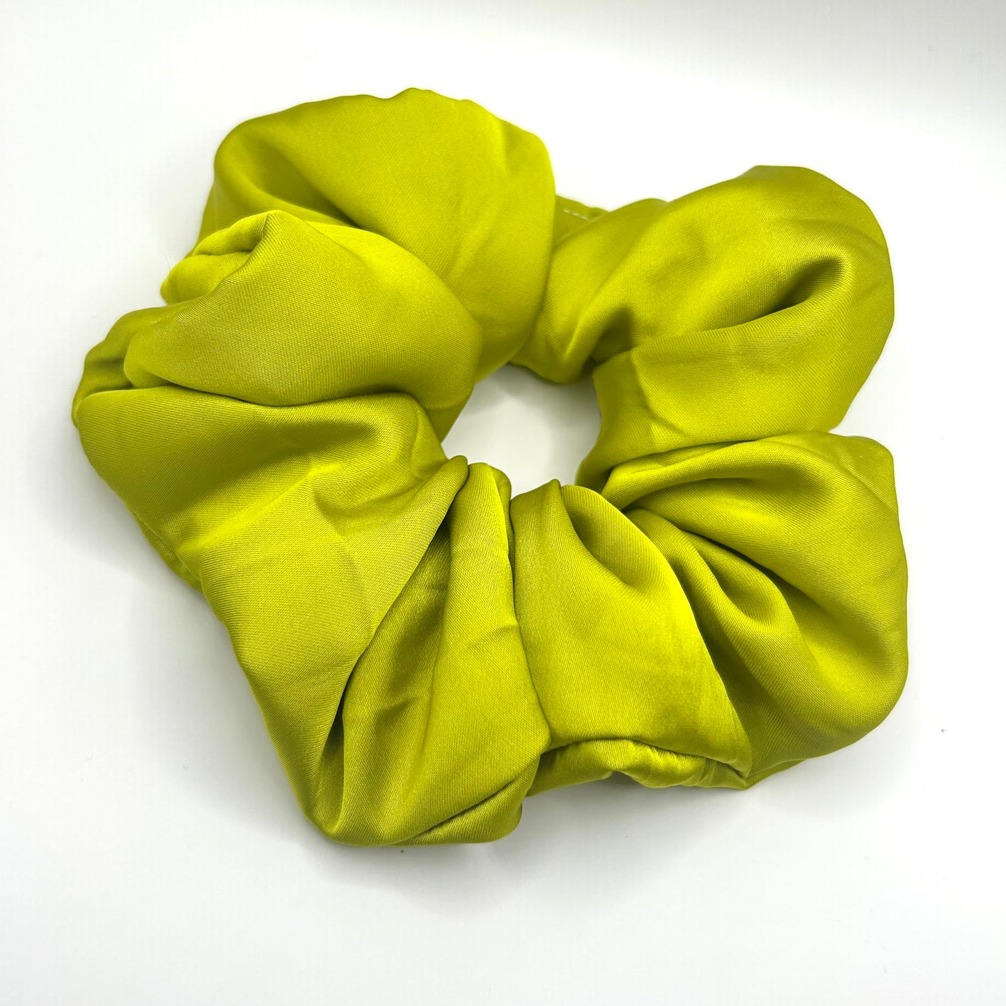 Lime Green Satin Scrunchie
