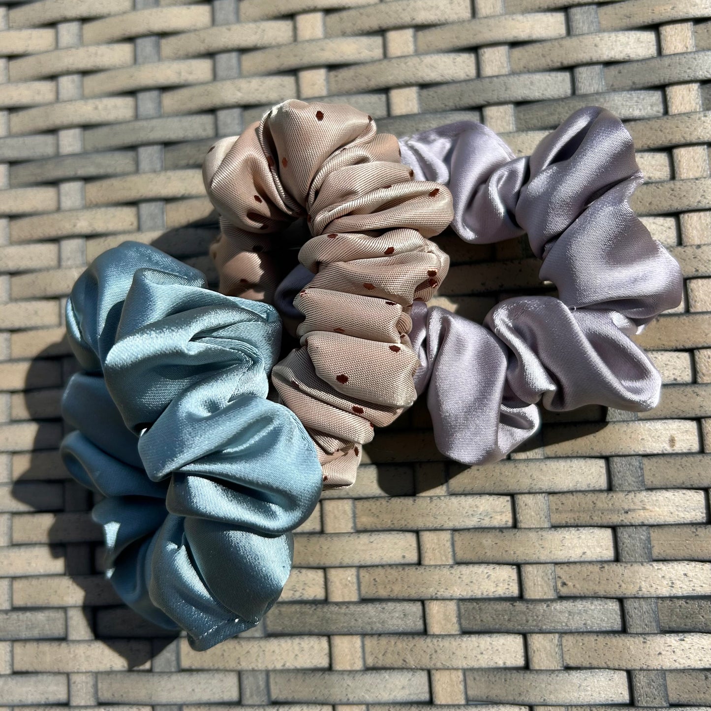 Pack of 3 Mini Satin Hair Scrunchies